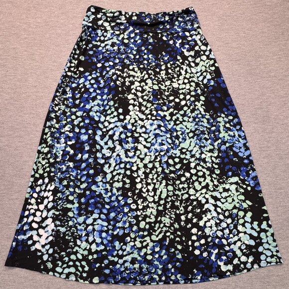 NY Collection Womens Multicolor Abstract A Line Maxi Skirt Pull On Size Medium - Picture 7 of 14